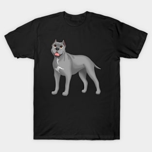 Gray Cane Corso Dog (Cropped Ears) T-Shirt